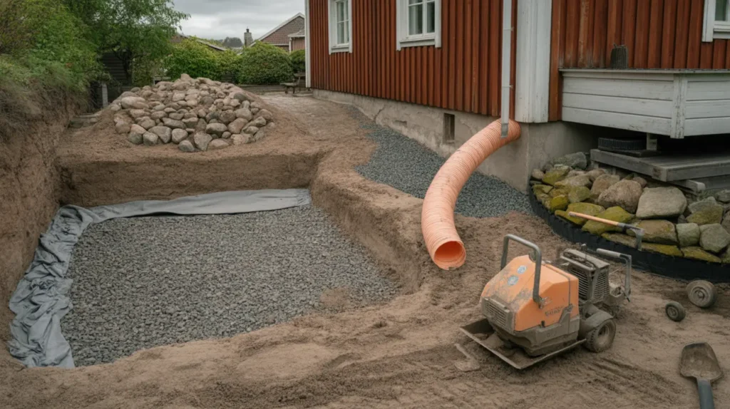 pool i sommar s g r du markarbetet r tt schakt dr nering och packning som h ller